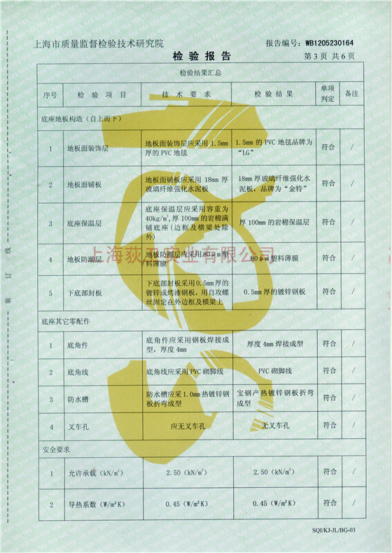 檢驗報告-移動房箱